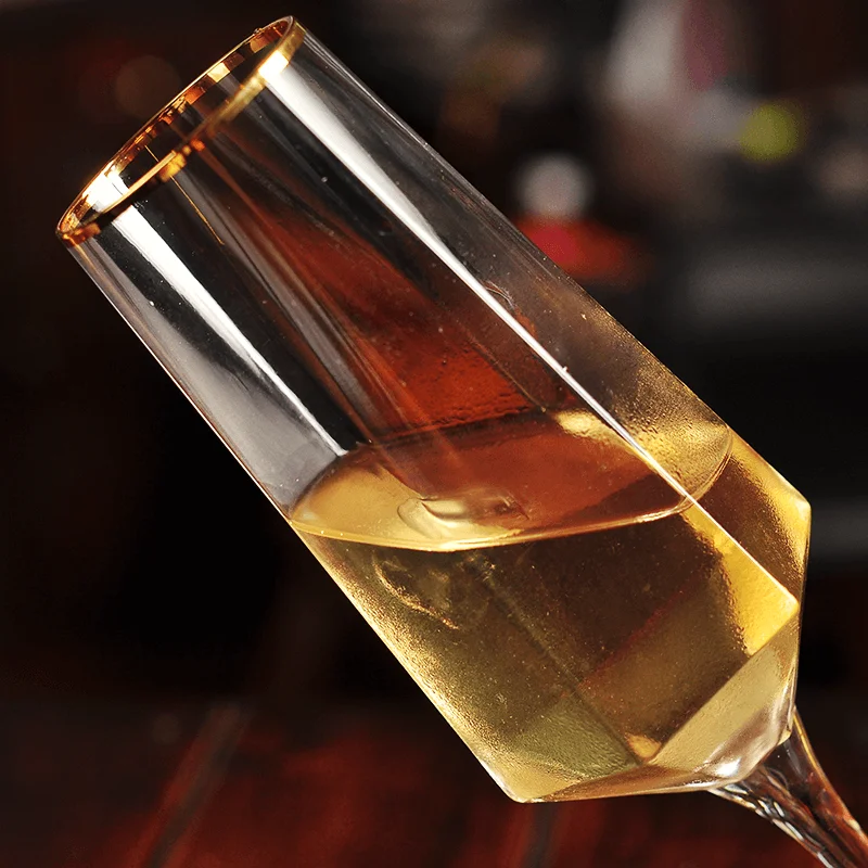 Vasos estéticos De cristal para fiesta, Copa creativa De cristal para cóctel, Copa dorada para boda, Copa De cristal para cocina y comedor
