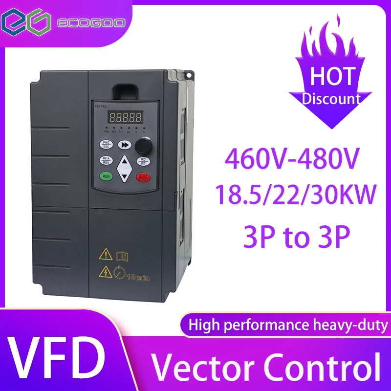 Hot sale! VFD 460V-480V 5.5-55KW 3P to 3P Energy Saving Electric Control System for Industrial Motor Speed Regulation