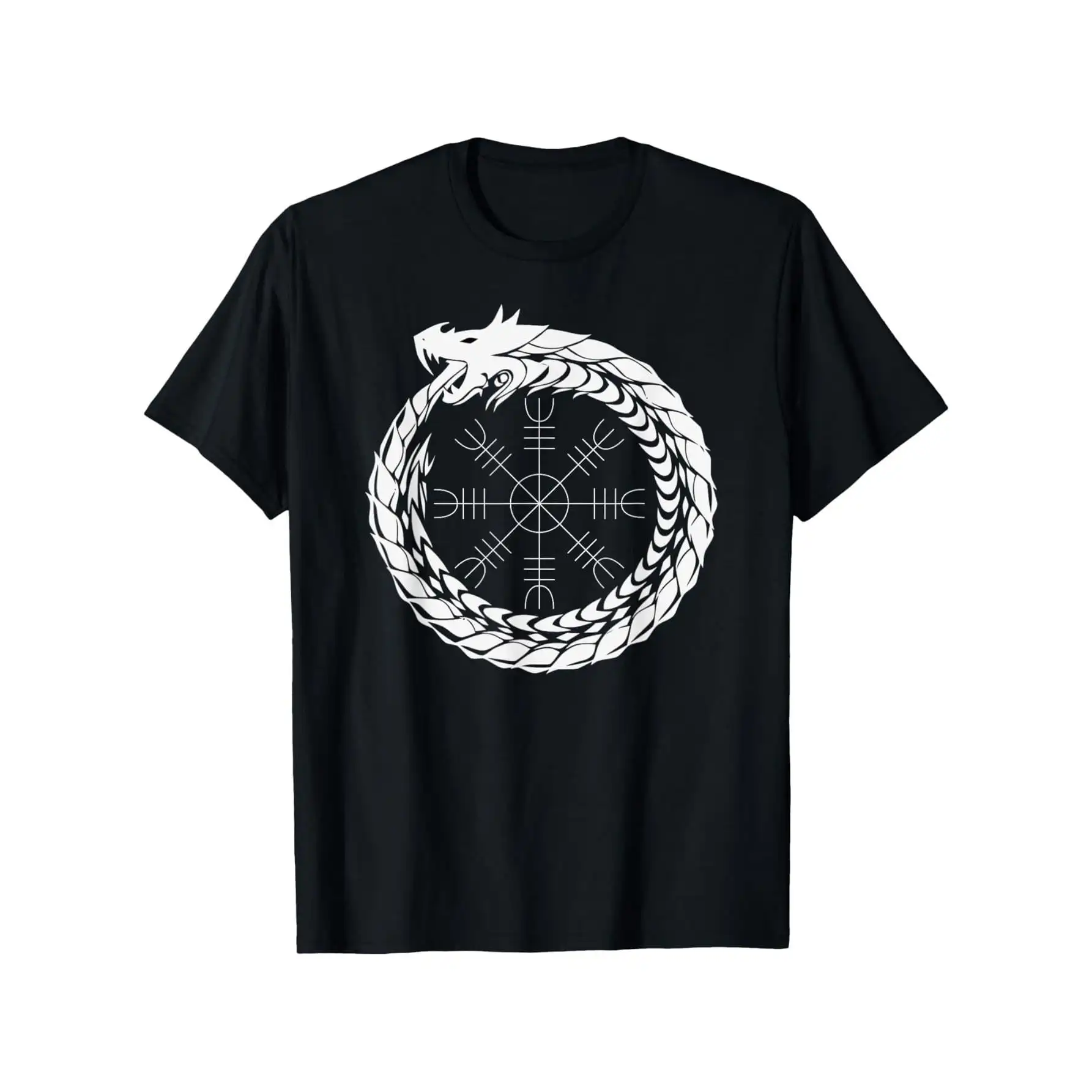 

Norse Mythology Ouroboros Symbol Print T-Shirt 100% Cotton O-Neck Short Sleeve Summer Casual Mens T-shirt Streetwear