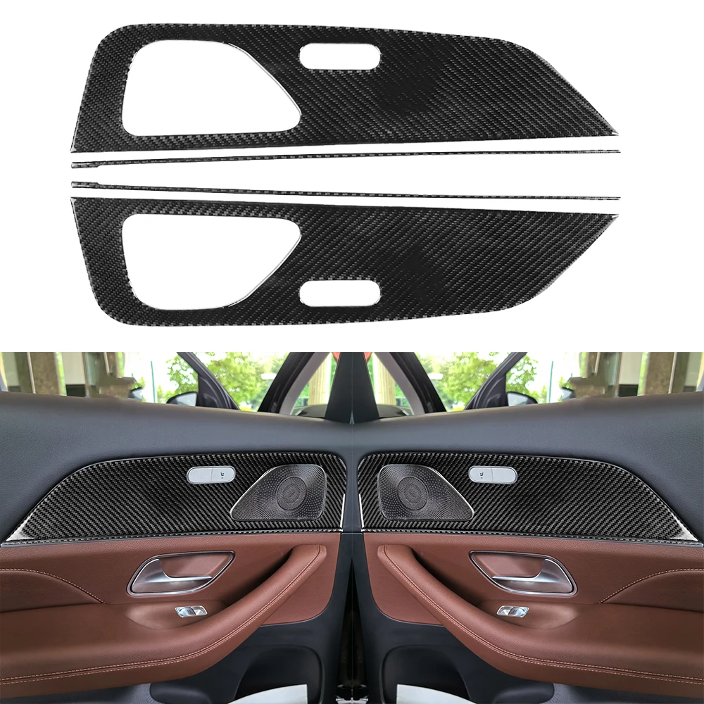 For Mercedes-Benz W167 GLE 300 350 400 450 2019-2024 Real Carbon Fiber Car Accessories Gear Shift Chassis Lift Set Trim Sticker view 4