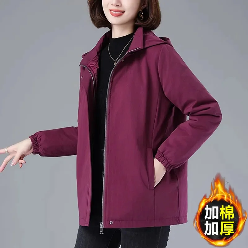 Puffer Jackets Women Parkas Autumn Winter 2025 New High-Grade Cotton-Padded Coat Hooded Down Cotton Jacket Loose Ladies Outwear