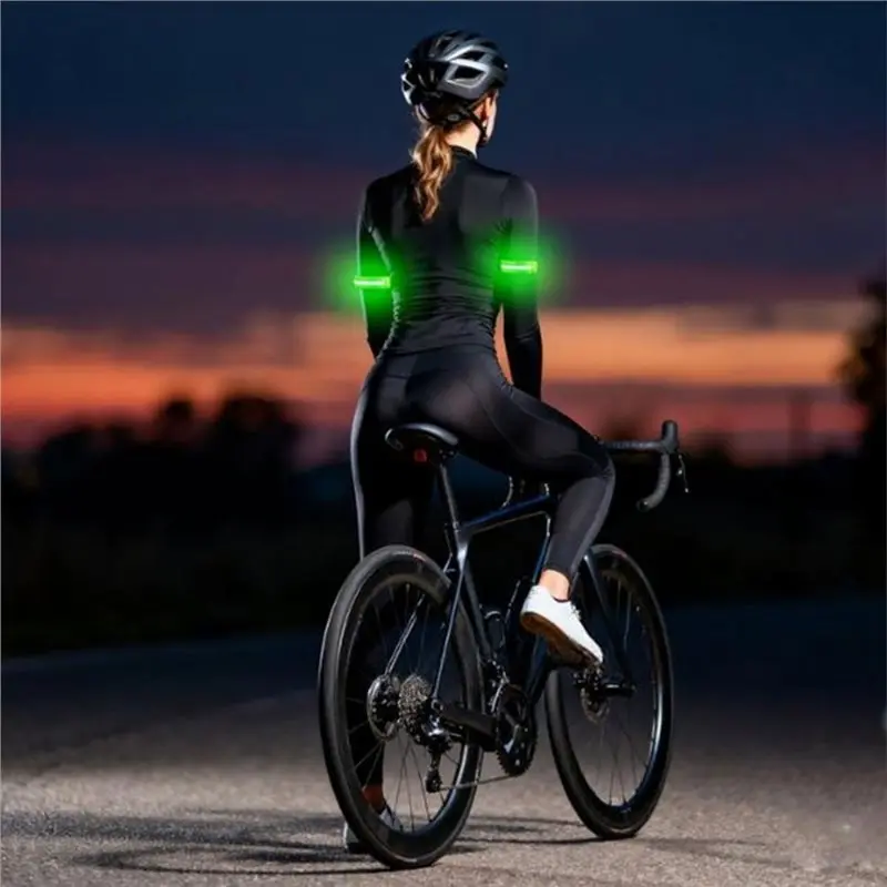 ABJF-Bracelet Armband Luminous USB Charging LED Light 2PCS Night Safety Belt For Outdoor Sports Running Cycling