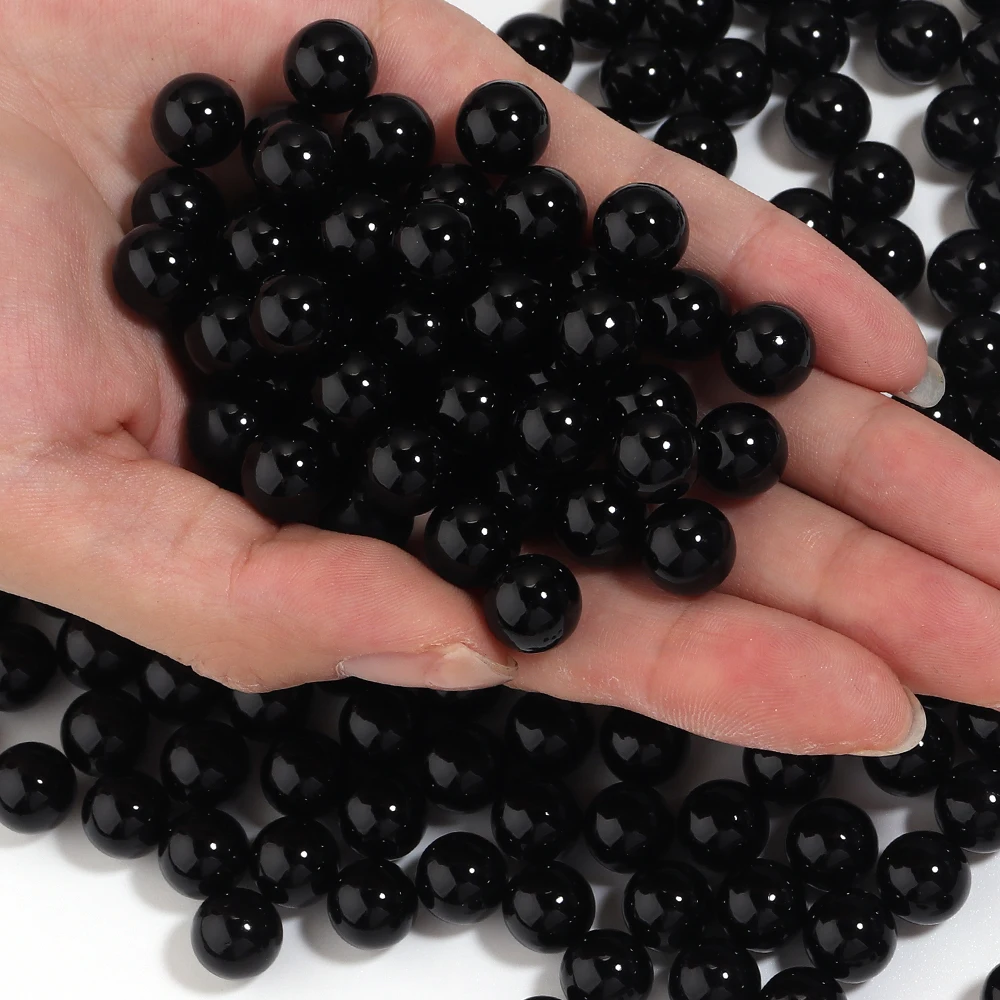 5-1000 Stück 1,5-30 mm schwarze ABS-Imitationsperlen ohne Loch, runde lose Abstandsperlen für die Schmuckherstellung, DIY-Armbänder, Halsketten – Detail 17