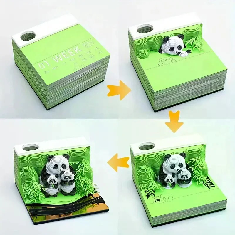 Календарь Time Piece 2026, настольный календарь, 3D-разрывной календарь, резьба по бумаге, художественный блокнот, блокнот, подарок на Рождество, новоселье