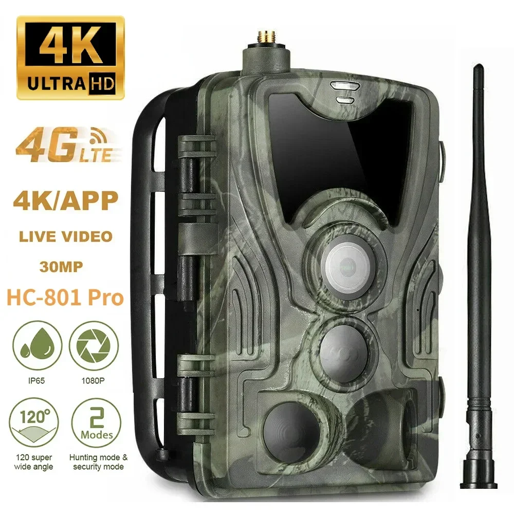 

HC801pro 4G Wireless Hunting Cameras 4K Live 36MP Photo Waterproof Night Vision Cameras Outdoor Hunting Wildlife Surveillance