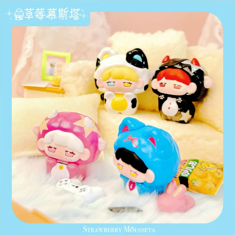 الفراولة موسيتا ميكا بيجامة سلسلة الحفلات صندوق أعمى حقيقي لطيف ميكا زخرفة العصرية اللعب صندوق غامض عيد الميلاد مفاجأة هدية #4