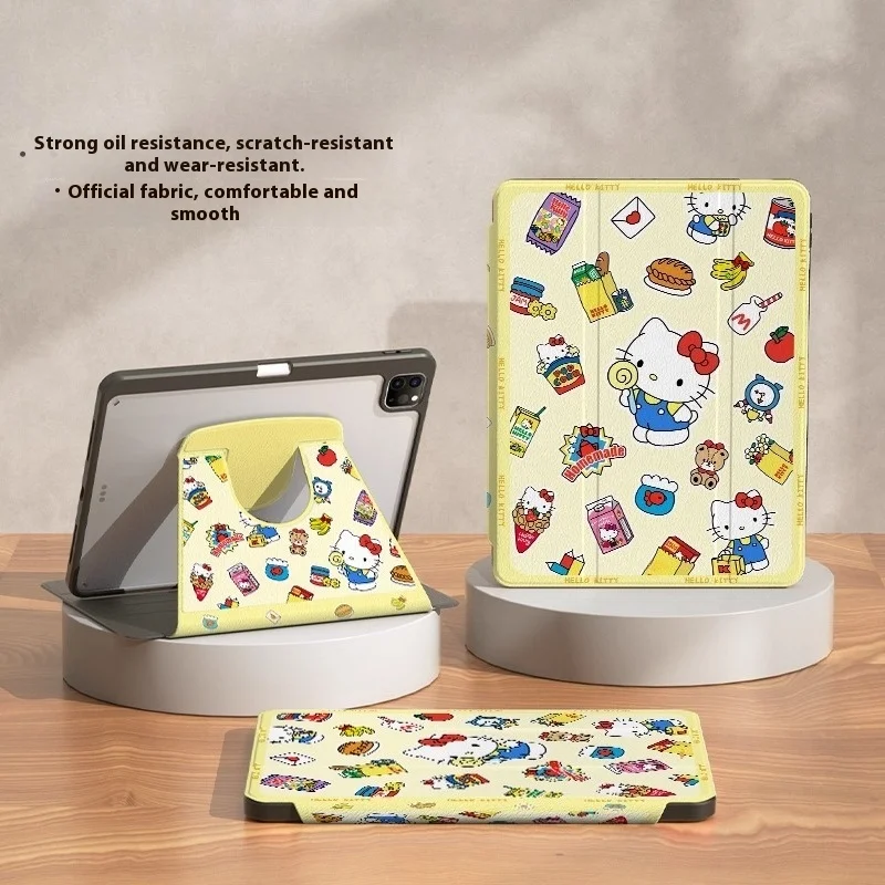 

Чехол MINISO Hello Kitty для iPad Ipad Air3 4 5 Mini 6 7 Защитный чехол Funda ipad A16 11 дюймов 10 11-го поколения Pro4 5 6 Чехол для планшета