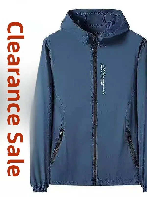 

Ice Silk Quick Dry Breathable Men's Summer Outdoor Casual Loose Lightweight Long Sleeve Hooded Sun Protection Coat