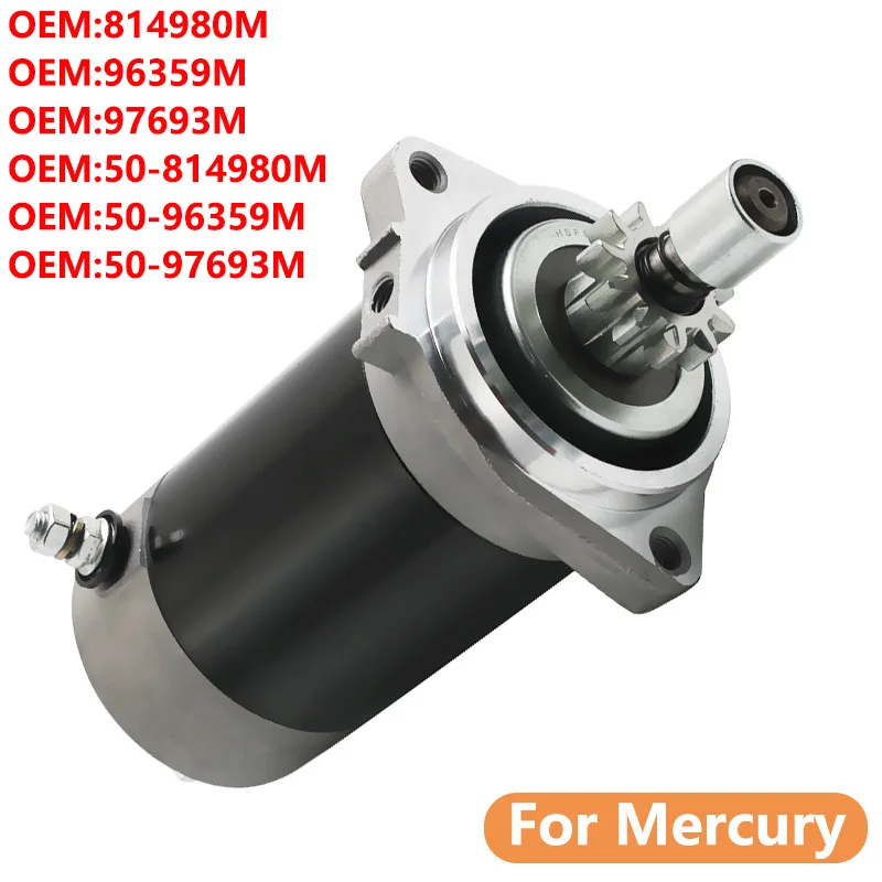 

2-stroke Outboard Starter Motor For Mercury 20HP 40HP 25HP 20C 30HP 25C 30A 814980M 96359M 50-814980M 97693M 50-97693M 50-96359M