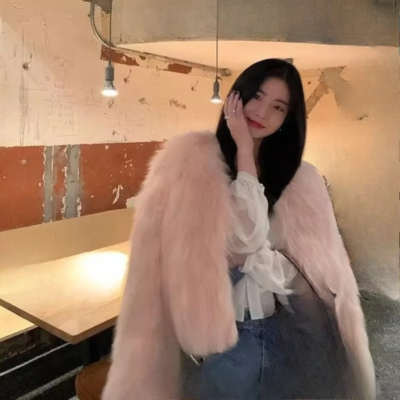 Autumn and Winter Fur Women's Short New Imitation Fox Hair New Internet Celebrity Young Korean Version Winter Hair Short Coat