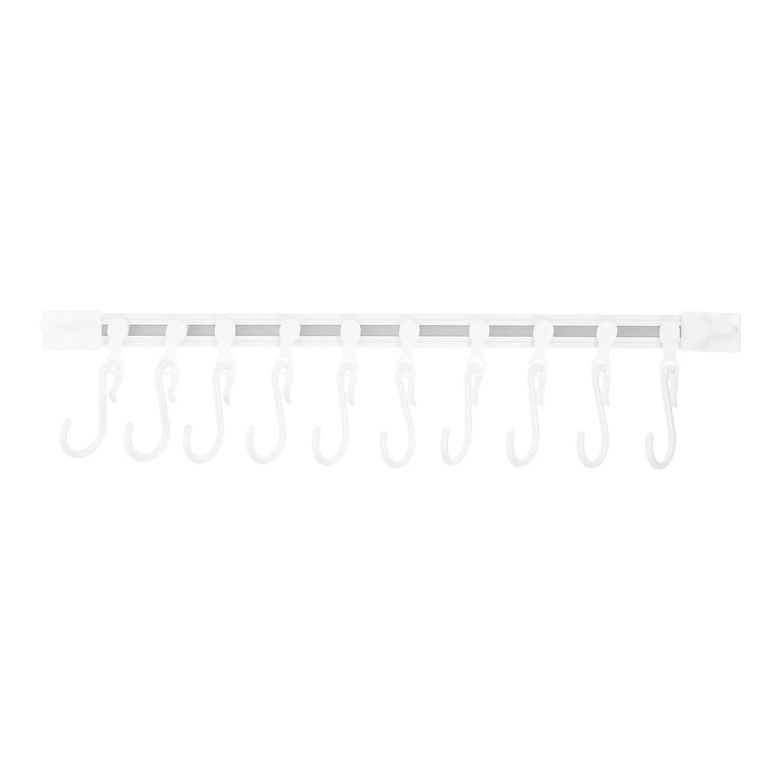 

4Sets Sliding Rail Hooks No Drill Adhesive Mounting S-Shaped Hangers for Kitchen Bathroom Bedroom Office Pot Pan Utensil