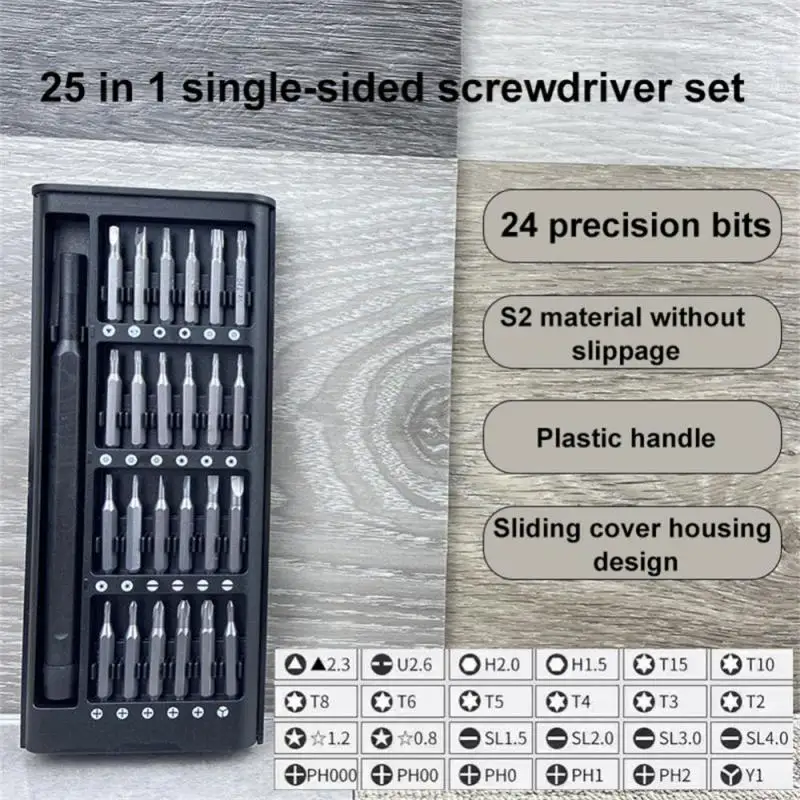 Jeu de Tournevis de Précision Multifonctionnel 25 en 1, Kit d'Outils à Main pour Réparation d'Ordinateur, Téléphone Portable et PC