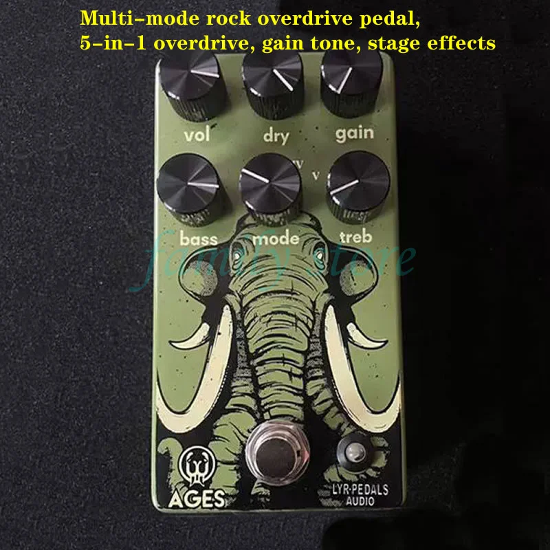 Multi-mode electric guitar overdrive stompbox, five-in-one Overdrive, gain tone, stage performance effects