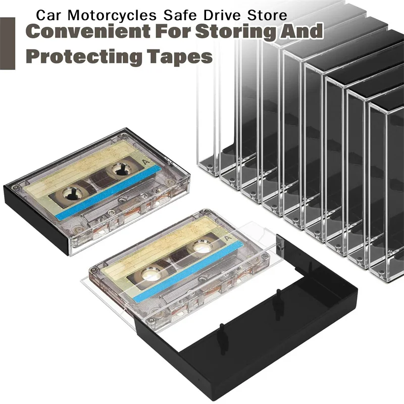 【CM】5Pcs Vintage Cassette Tape Box Clear Plastic Storage Case for Audio Cassettes Tape Organizer Dustproof Collection Holder