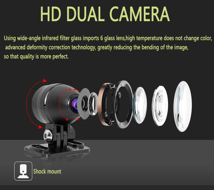 MOTO WiFi Motorcycle DVR Dash Cam 1080P Full HD Front Rear View Waterproof Lens Motorbike Camera GPS Logger Recorder Box