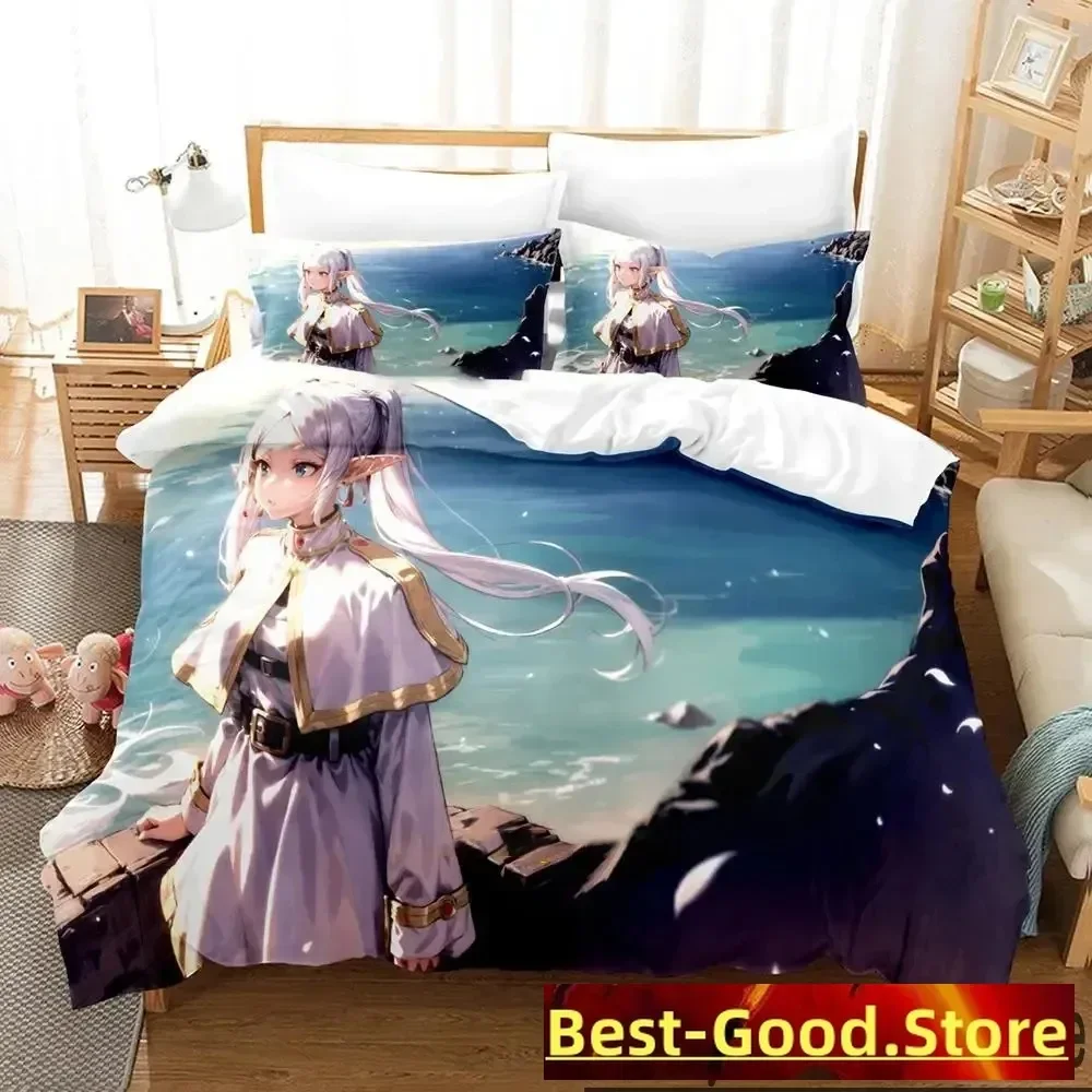 

3D Print Anime Frieren Bedding Set Boys Girls Twin Queen King Size Duvet Cover Pillowcase Bed boys Adult Home Textileextile
