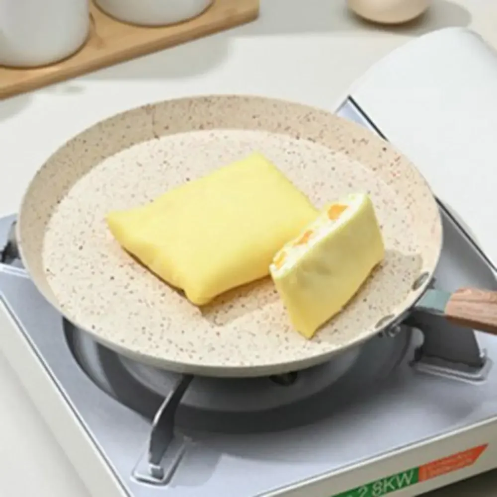 Сковорода для блинов с антипригарным покрытием, посуда с деревянной ручкой, алюминиевая сковорода для омлета, 6/8/10 дюймов, бежевая сковорода для завтрака