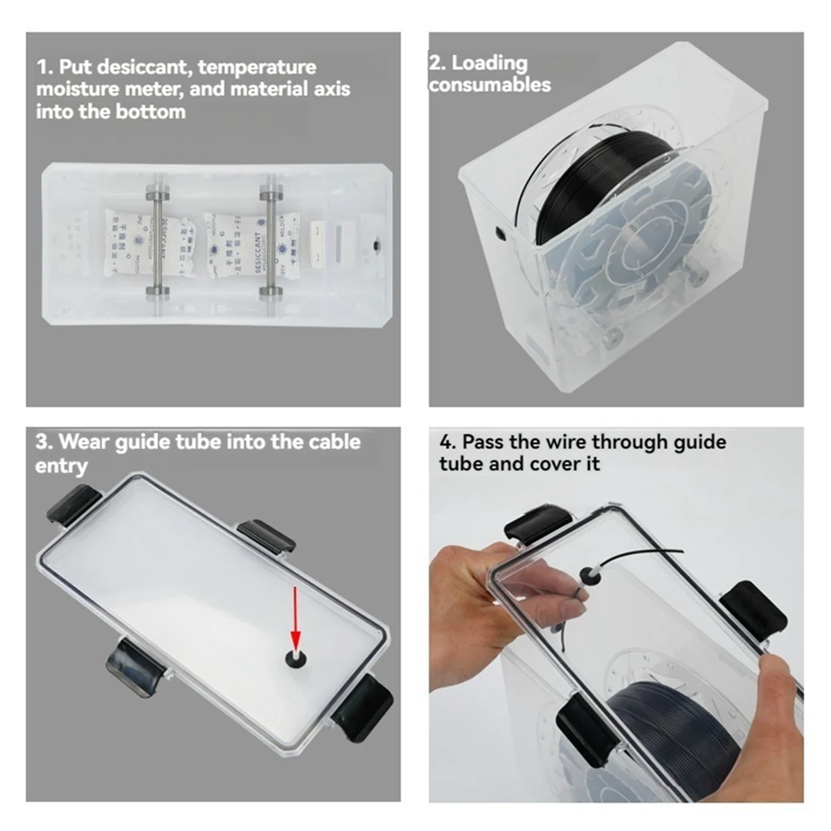 FFYY-3D Printer Filament Dry Box Storage Hot-Air Heating Storage Printing Material Box Holder Odporny na wilgoć dla wszystkich FDM