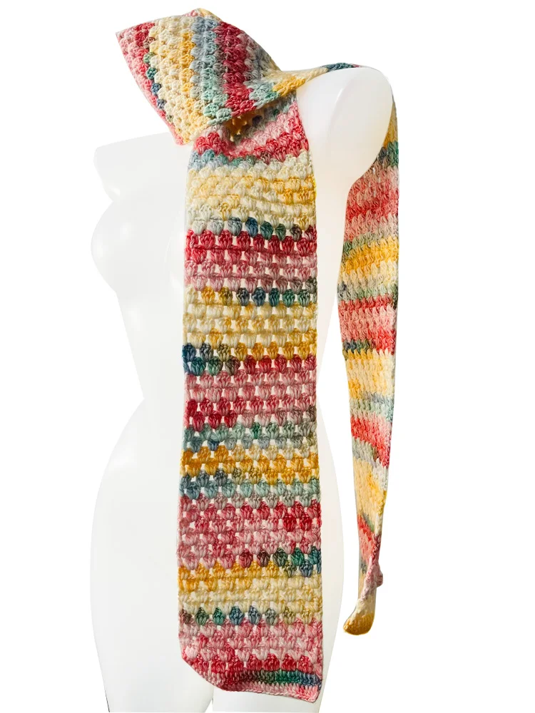 Scarf pure hand-crocheted wool scarf men and women with the same warm shawl parent-child scarf lengthening
