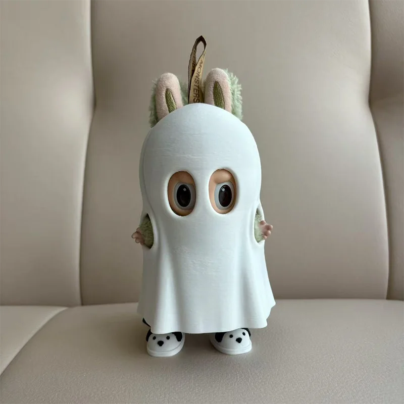 For/Cloth Labubu Doll Diy Terror Mask Halloween Set 17cm V1 V2 V3 Vinyl Doll Mp5 Metal Bag Doll Accessories