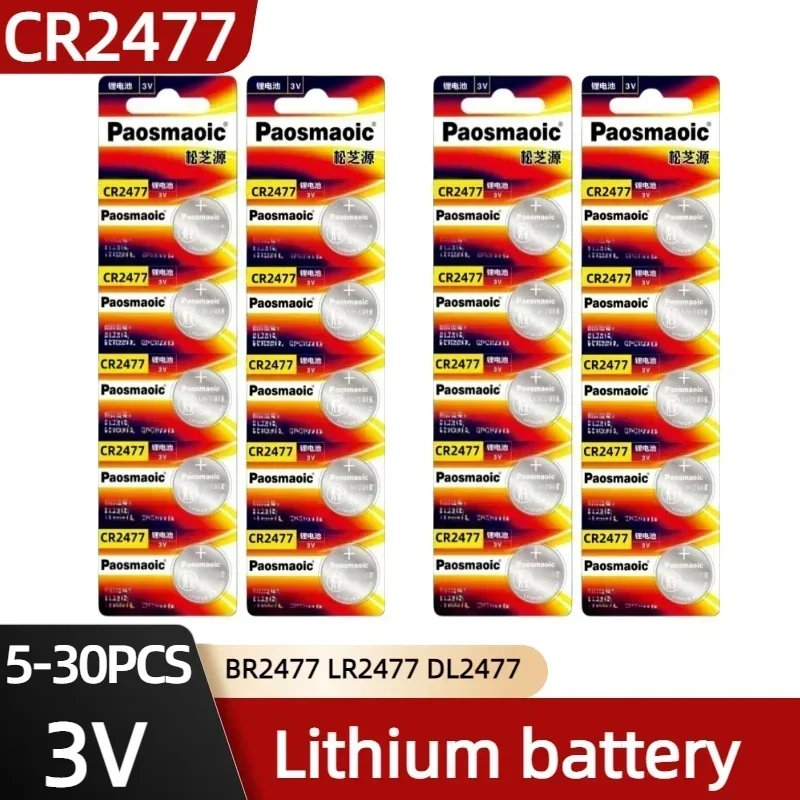 

New Original 5-100pcs CR2477 cr 2477 DL2477 BR2477 DL2477 LM2477 3v Lithium battery for car key remote control watch