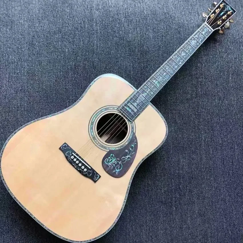 41 inch solid wood D45 series full abalone black finger acoustic acoustic acoustic guitar