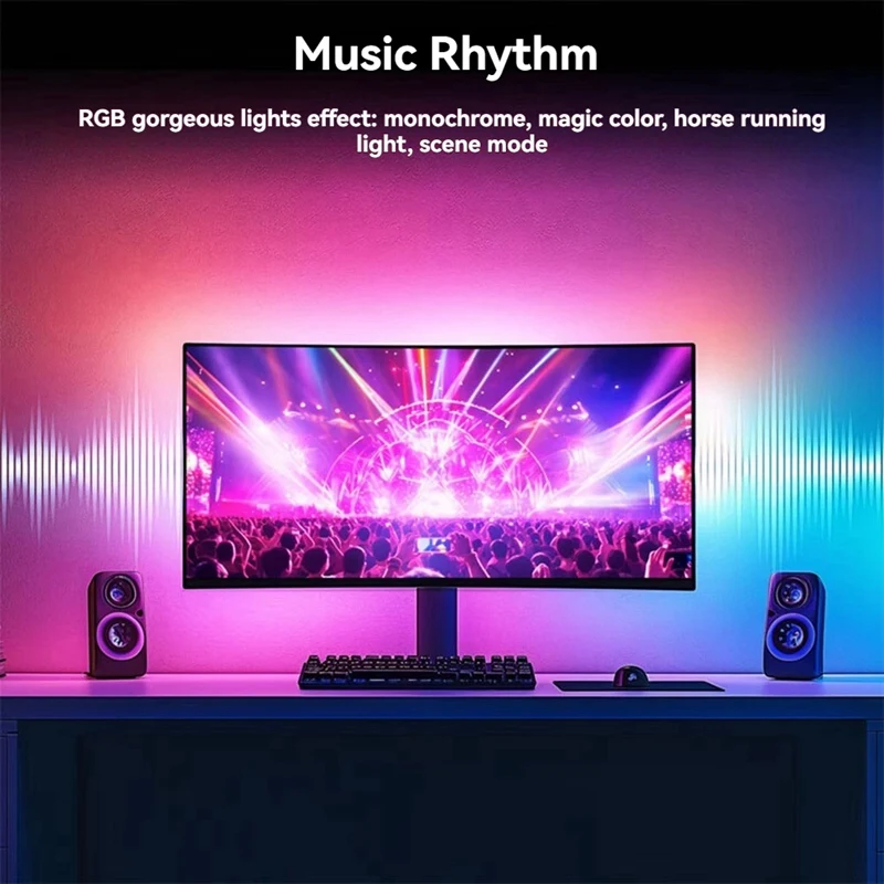 ABNO-Gaming Light Strip Monitor Retroilluminazione RGB Sincronizzazione colore Striscia luminosa Controllo intelligente Display Sincronizzazione PC Atmosfera Schermo Lampada fai da te