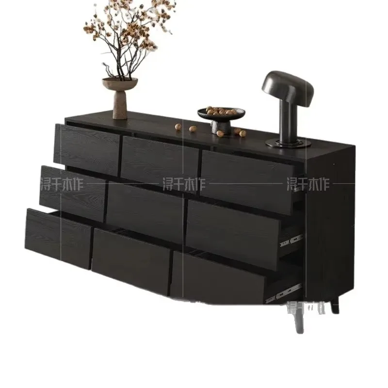 d1 Traditional Style Solid Wood Living and Dining Room Chest for Home Vintage Wall-Mounted Integrated Storage Cabinet