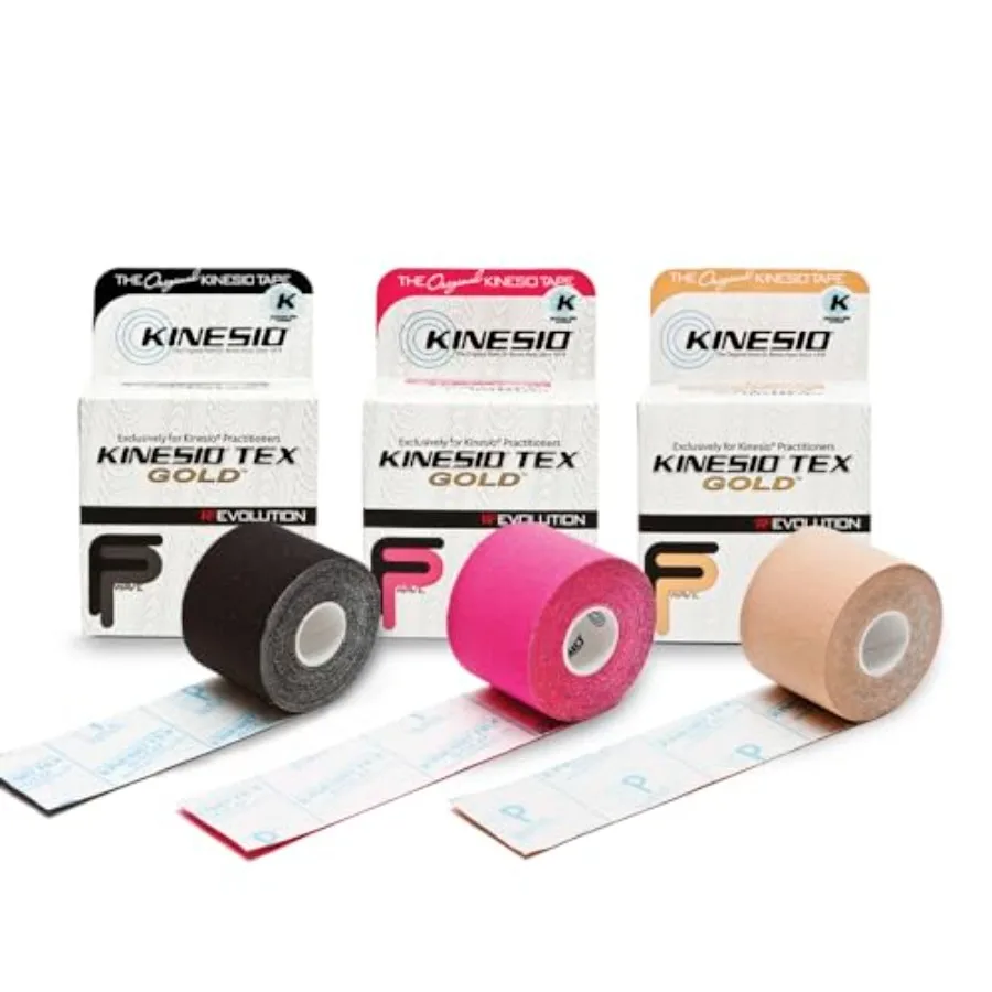 

Ленты Kinesio — эластичная терапевтическая спортивная лента Tex Gold FP Bundle — черный, красный и бежевый, каждый рулон, 2 дюйма. x 16,4 фута — 3 рулона