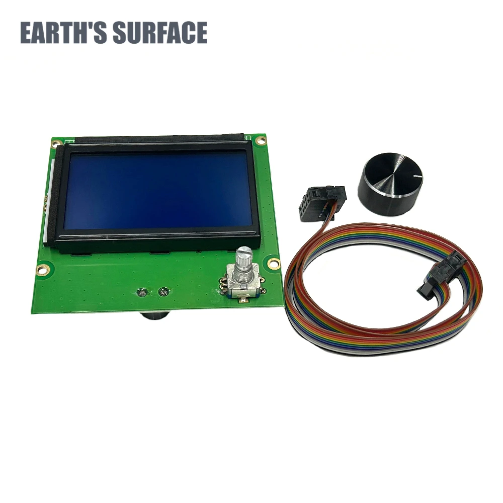 ES-3D Printer Parts 12864 LCD Screen HD Display For Ender 3 3D Printer Blue Control Panel Board With Cable For Ender 3