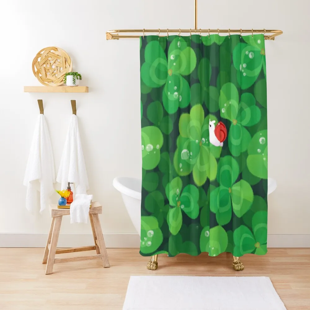 

Happy lucky snail Shower Curtain Modern Bathroom Accessories Set For Bathroom Funny Shower Curtain