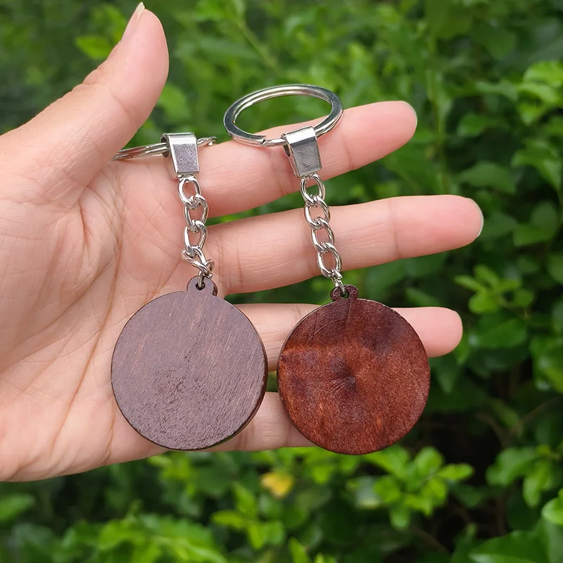 Christmas Keychain Wooden Pendant Snowman Santa Claus Elk Green Tree Glass Cabochon Fashion Keyring Gifts