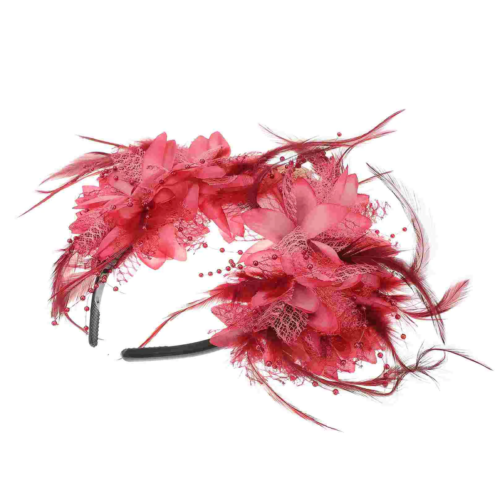 

Skull Headband Long-lasting Hairband Decorative Women Headdress Fox Performance Hoop Red Flower Party Clasp Fabric Simulation