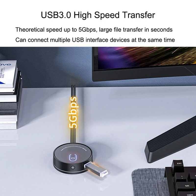 Computer Desktop Switch Internet Cafe Universal USB3.0 Audio Home Desktop External Power Extension Button