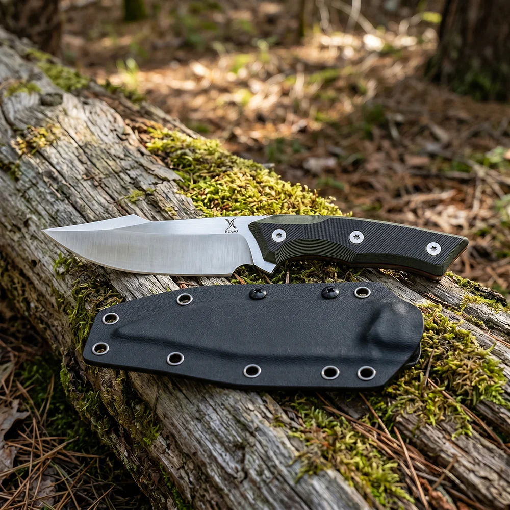 Jungle Adventure Trekking Practical Straight Knife with Kydex Sheath Camping Picnic Fishing Essential Cutting Tool Fruit Knife