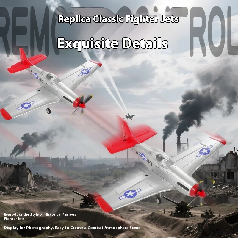 FX9501 P51D Mustang 4 canaux RC avion moteur sans balais, modèle de chasse à l'échelle avec train d'atterrissage rétractable pour débutant adulte