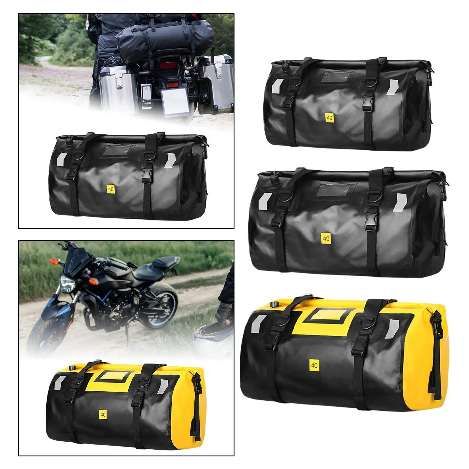 

cycle Tail Bag Water Resistant cycle Luggage Bag Portable Rainproof PVC Multifunctional Duffel Bag for Night Riding