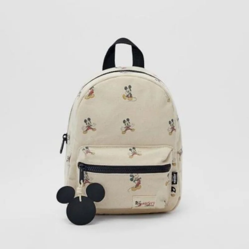 Disney Cartoon Mickey Mouse Backpack Bag Anime Figure Cute Kids Canvas Toddler Spotted Dog Print School Small Backpack Gift