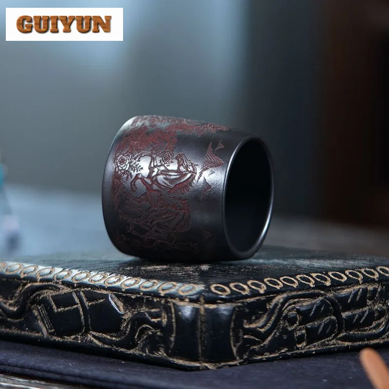 125 مللي Yixing الأرجواني الطين التنين الحصان فنجان الشاي وعاء شاي أنيق الشاي زوج الشاي تذوق العطر كوب Jianzhan ماستر أكواب درينكوير #5