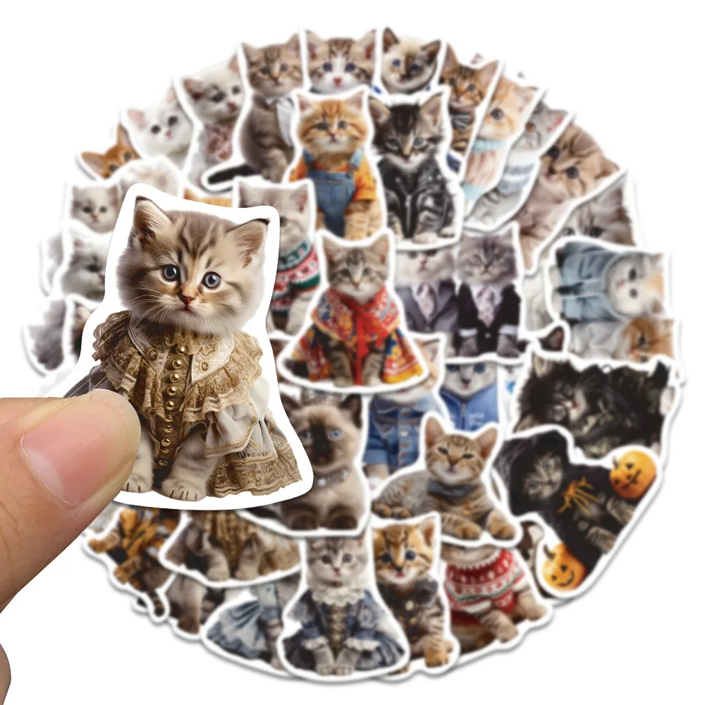 10/50PCS Kawaii cat Stickers Cartoon Decals Decorative Luggage Laptop Phone Fridge Scrapbook Sticker Kids Graffiti Toys Gift