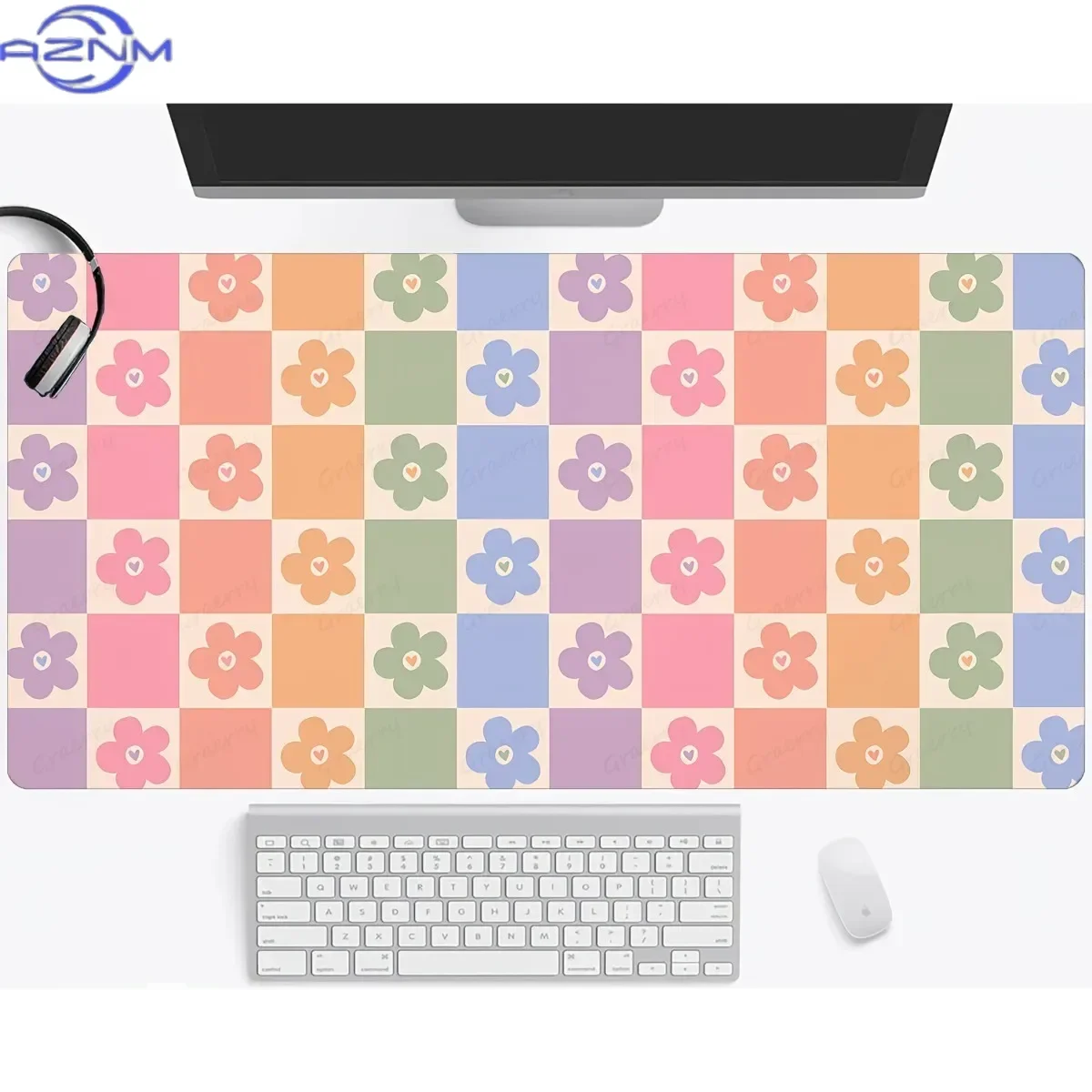Practical Gift Mousepad Anti Slip Water Resistant Stitched Edge Laptop Gaming Desk Accessory