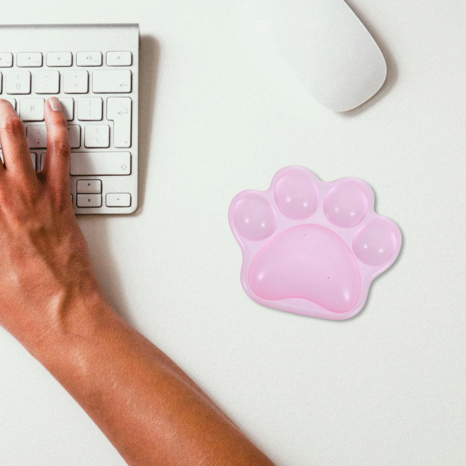 

3D Transparent Silicone Cat Paw Wrist Pad Ergonomic Desk Rest Cushion for Keyboard Mouse Computer Game Office Mat Gel