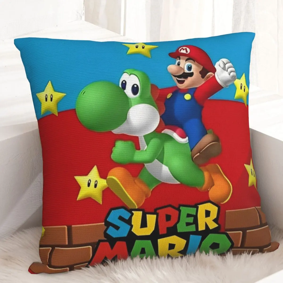 Video Game Marios Square Pillow Case Cushion Cover Custom Zippered Decorative Pillowcase for Home 18