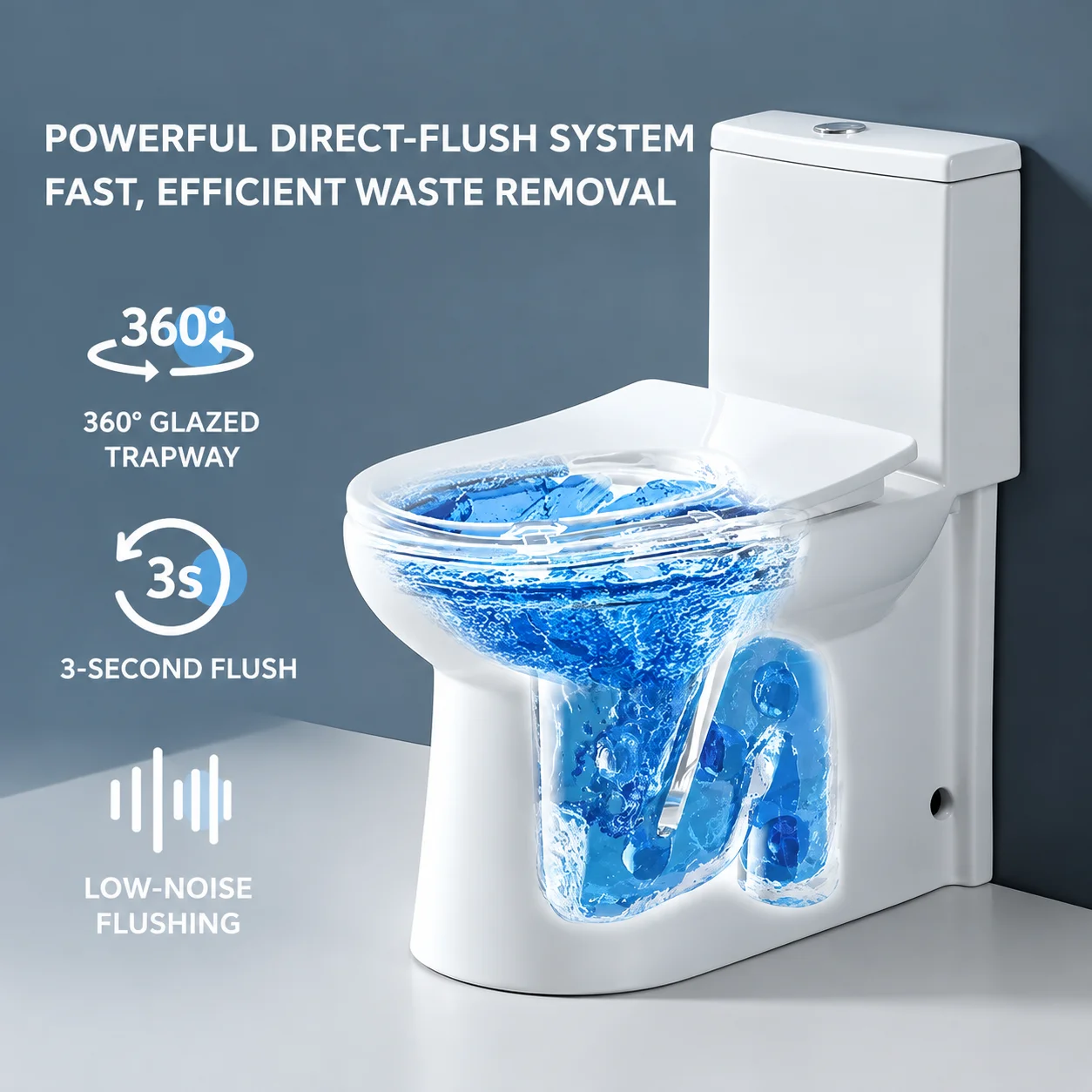 Modern Ceramic Toilet Bowl One Piece Toilet Floor Mounted WC Bathroom Sanitary Ware for Home Hotel Apartment Renovation Project