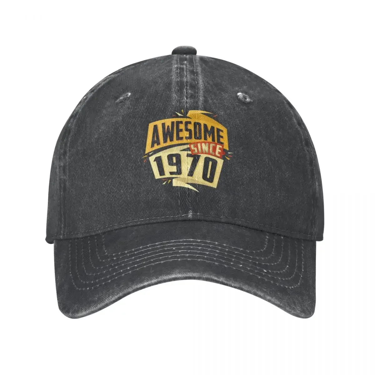 Awesome Since 1970 Baseball Cap Popular Logo Street Style Men Washed Trucker Hat High Quality Custom Tennis Snapback Cap Present