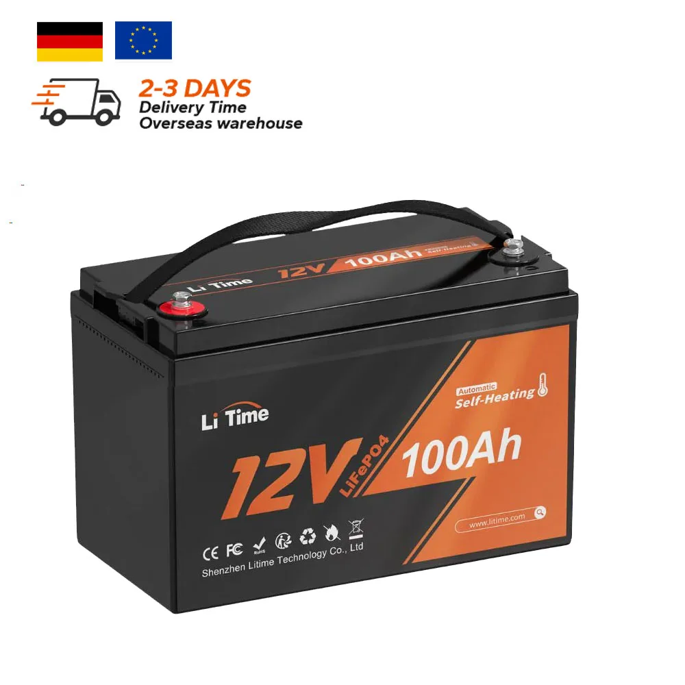 

Leicht Leistungsstark 100Ah Lithium Batterie 12V 1280Wh BMS Schutz Temperaturkontrolle Maximale Sicherheit LiFePO4 Batterie