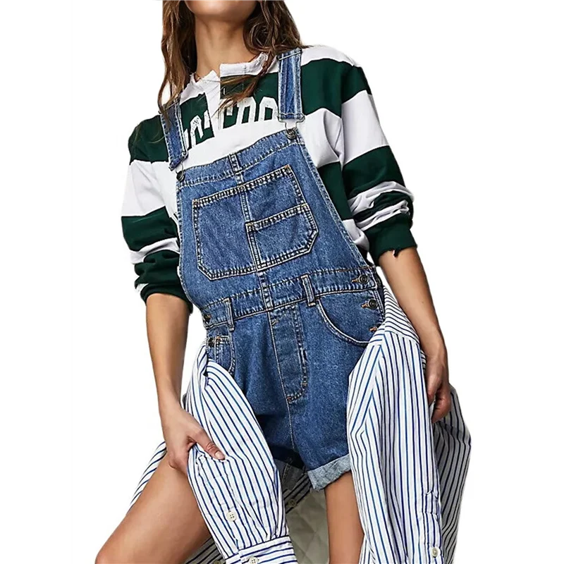 

CGS-женские джинсовые шорты, комбинезоны, летние повседневные свободные регулируемые комбинезоны, джинсовый комбинезон, комбинезон нагрудник