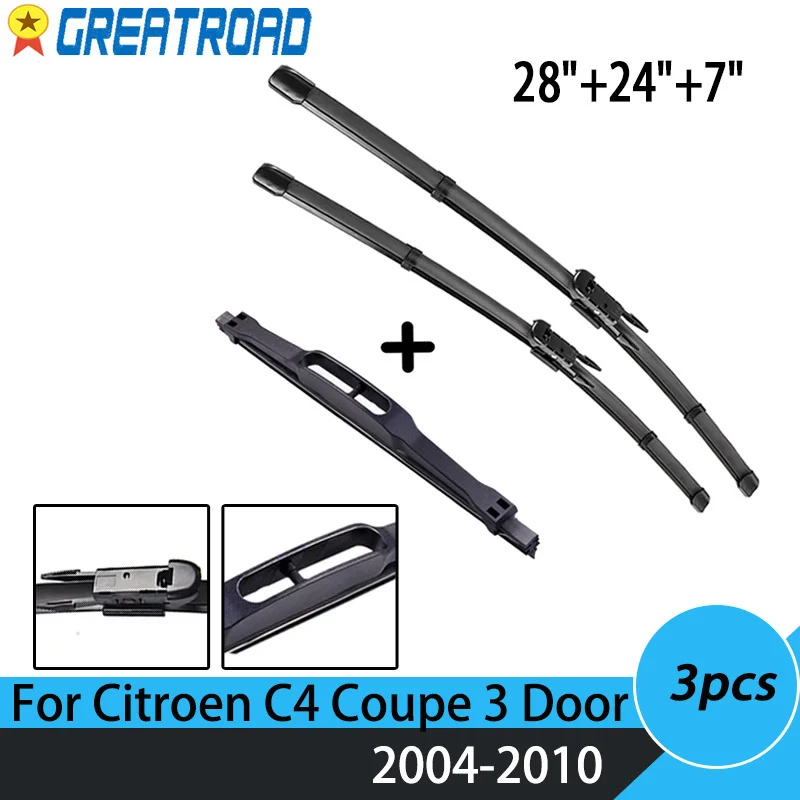 Wiper Front Rear Wiper Blades Set For Citroen C4 Coupe 3 Door 2004 05 06 07-2010 1st Generation Windshield Windscreen 28