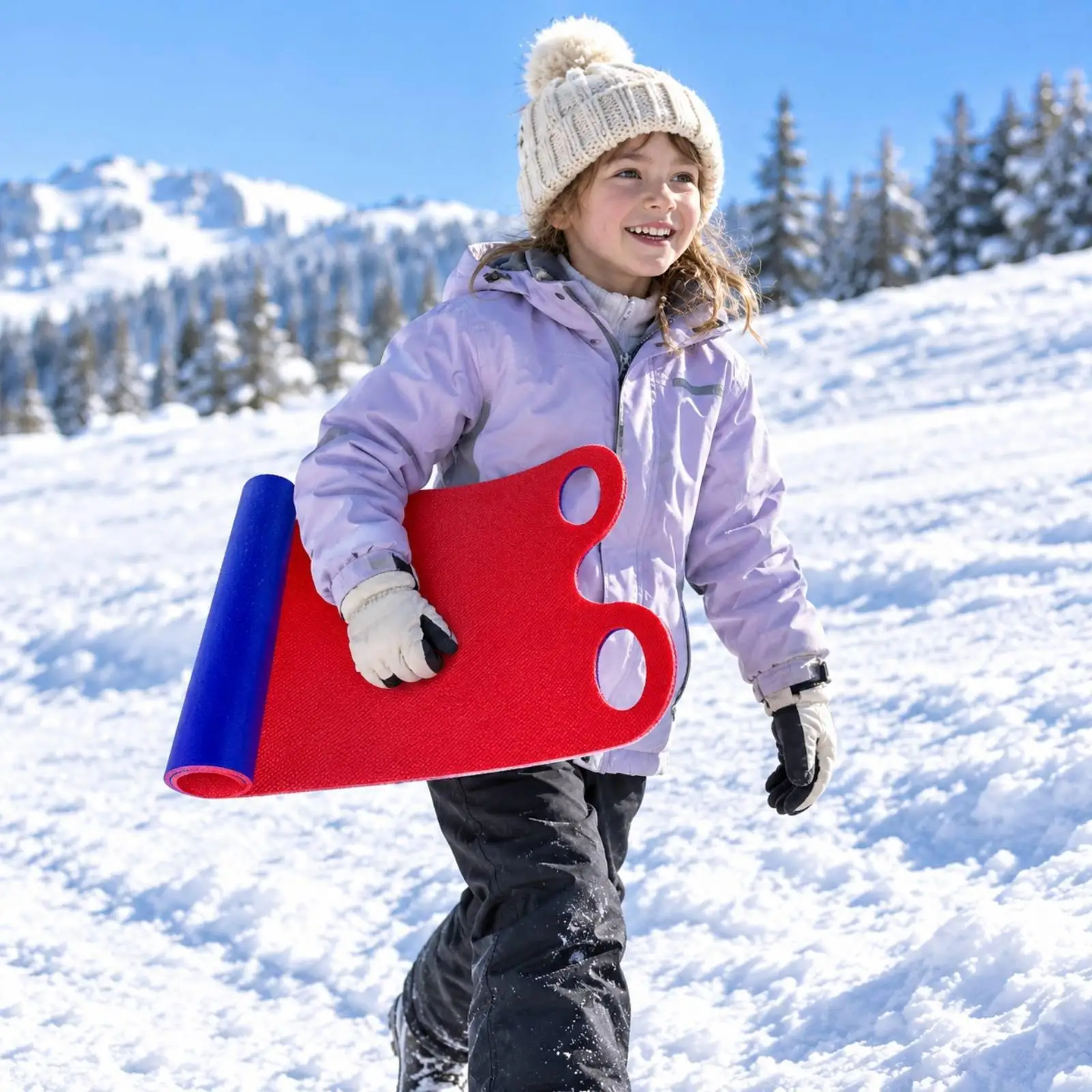 Foam Sled with Connection Openings Crack-Resistant Flat Foam Snow Sled Portable
