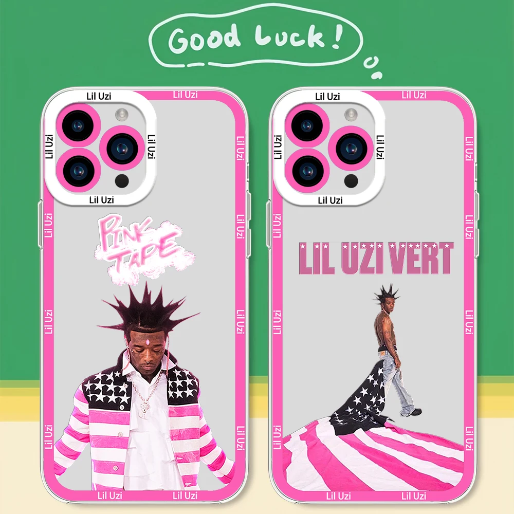 Rapper Lil U-Uzi Vert Pink Tape Phone Case for Samsung S24 S23 S22 S21 A55 A54 FE PLUS ULTRA Transparent Bezel Cover